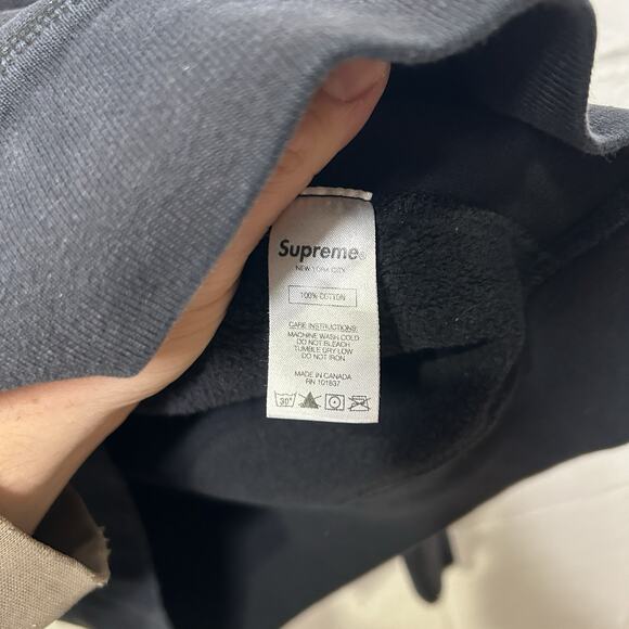 Supreme Gradient Sleeve Logo Hooded Sweatshirt “Black” FW18 - Picture 12 of 14